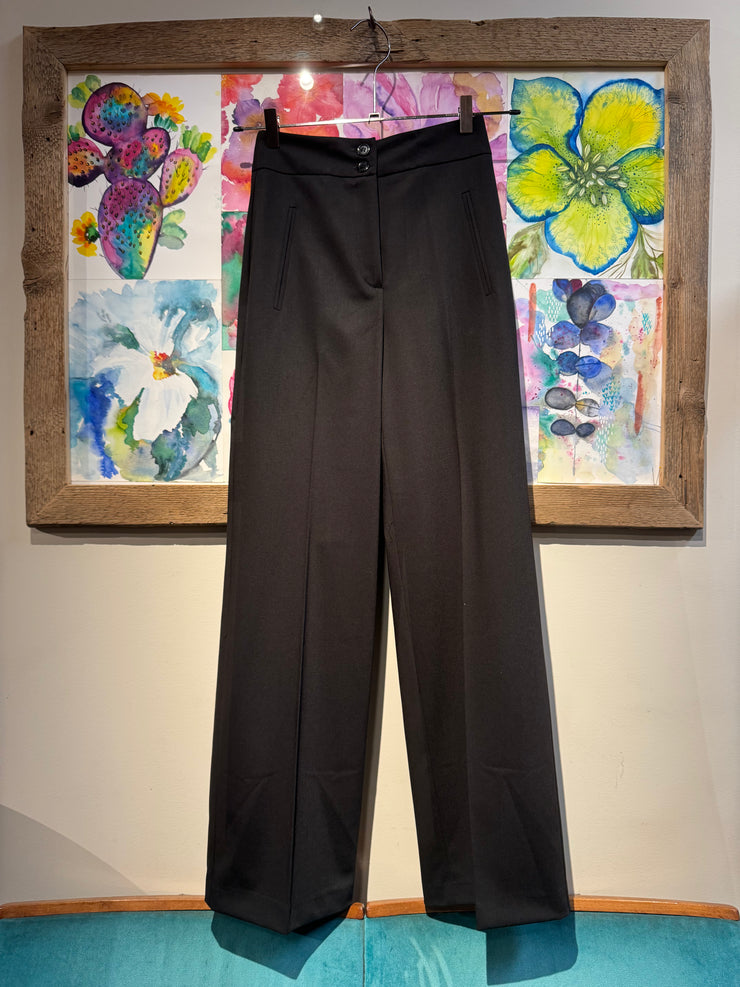 Pantalone palazzo tailleur nero sartoriale