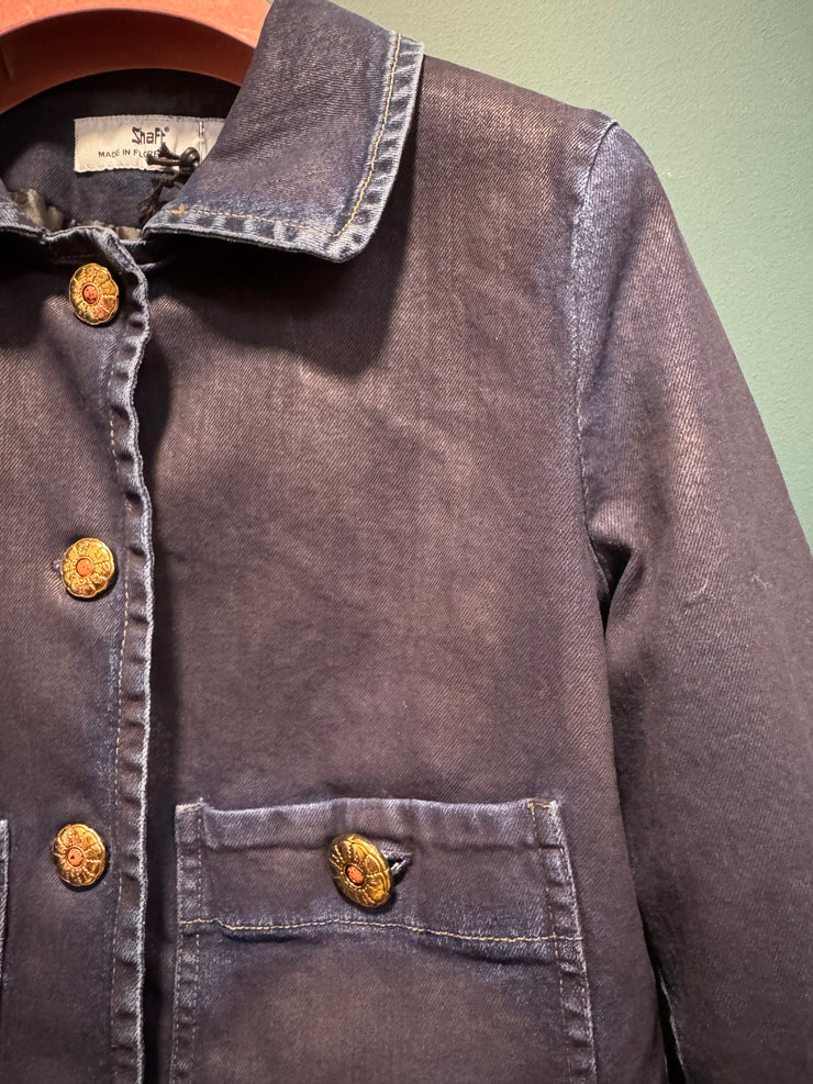 Jacket franci spalmato blu