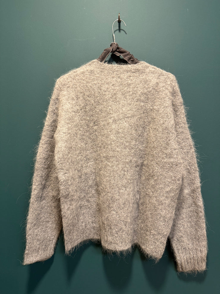 Maglia girocollo alpaca grigio