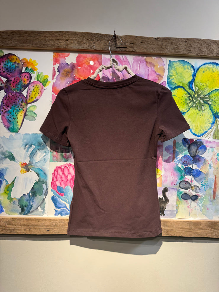 T-shirt slim fit marrone