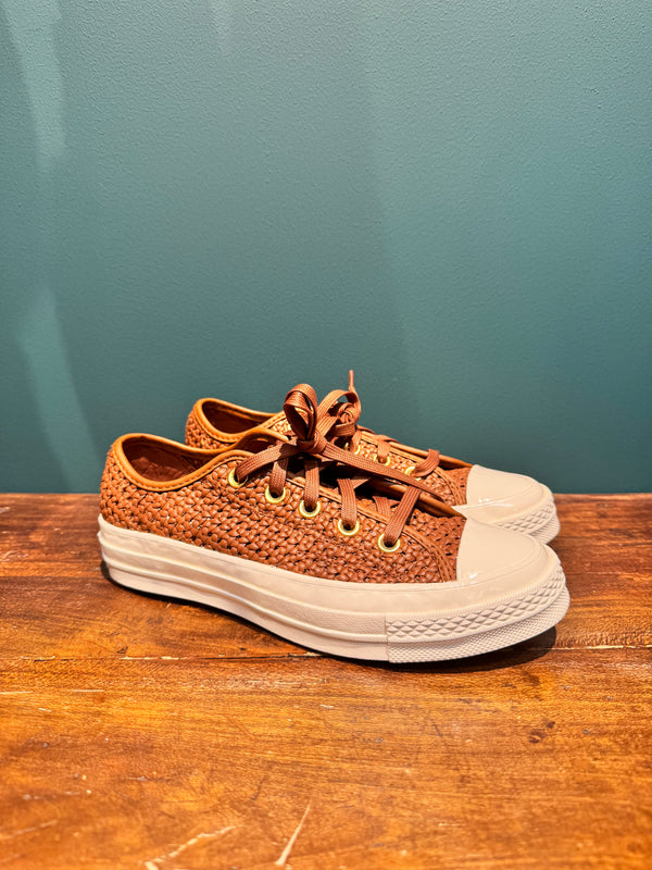CONVERSE ALL STAR pelle intrecciata moro