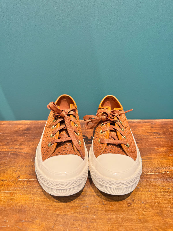 CONVERSE ALL STAR pelle intrecciata moro