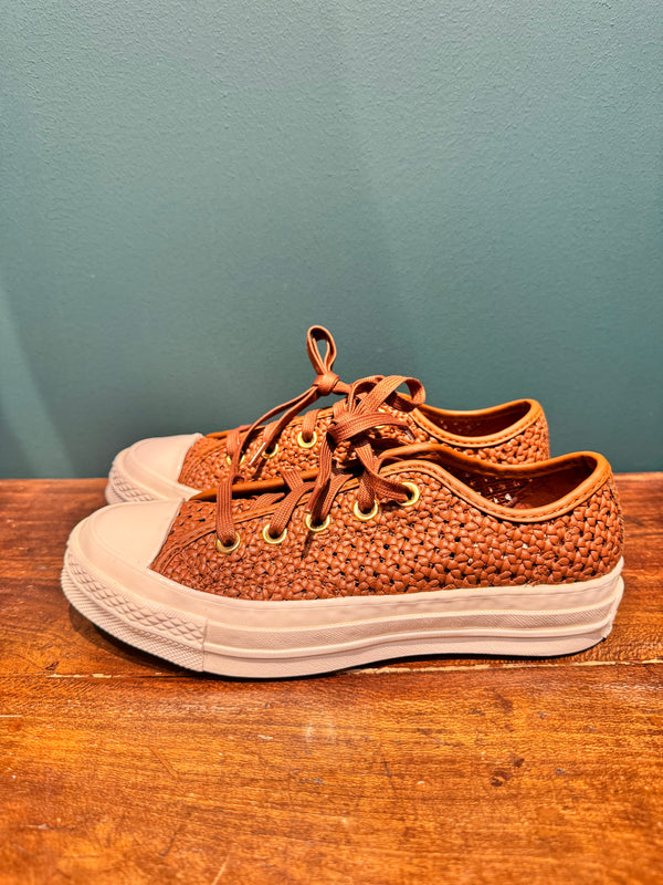 CONVERSE ALL STAR pelle intrecciata moro