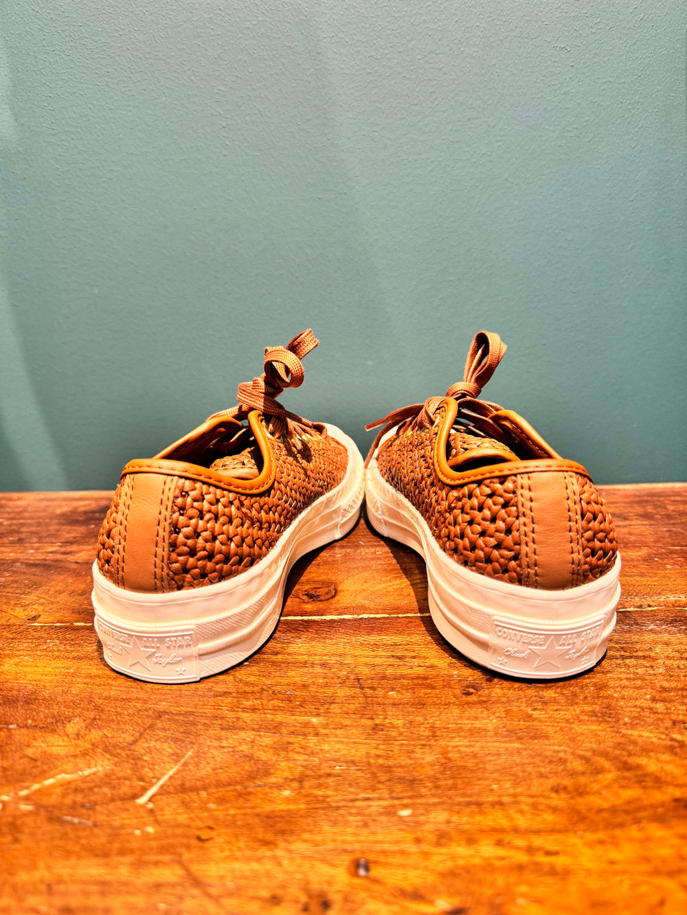 CONVERSE ALL STAR pelle intrecciata moro