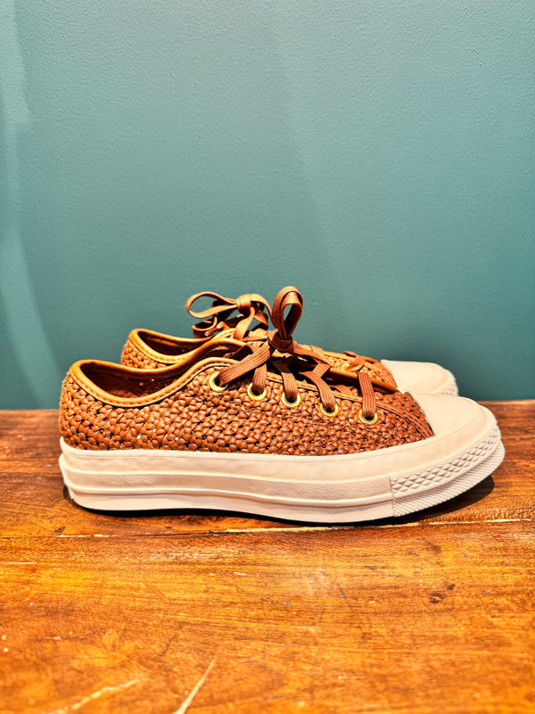 CONVERSE ALL STAR pelle intrecciata moro