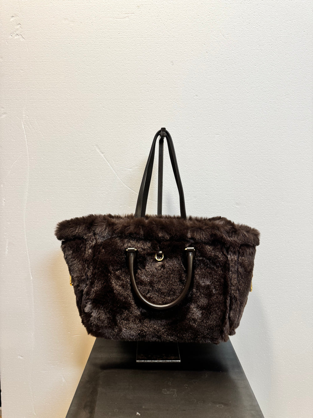 Borsa pelle laminata bronzo reversibile