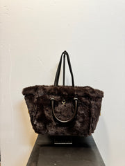 Borsa pelle laminata bronzo reversibile