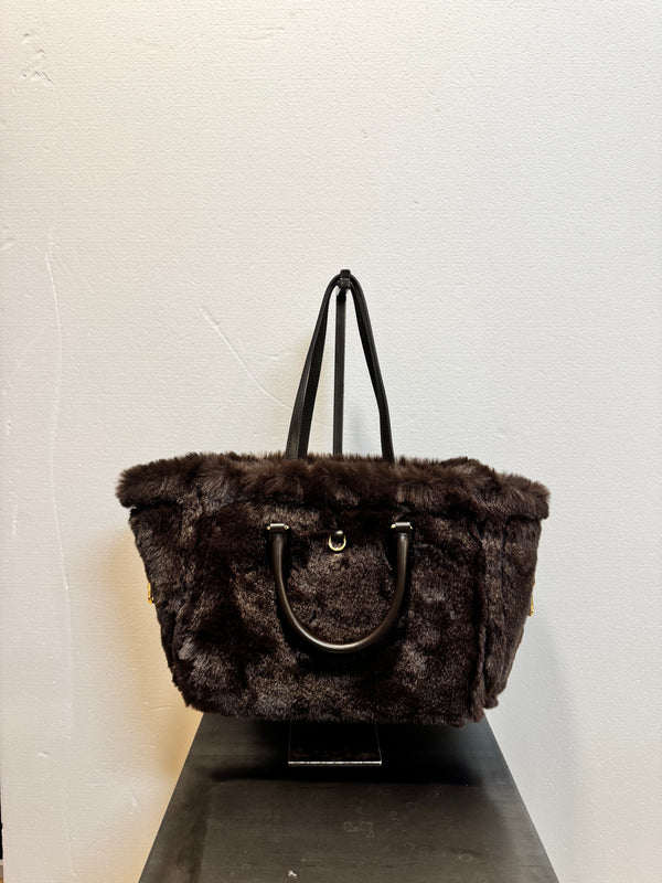 Borsa pelle laminata bronzo reversibile