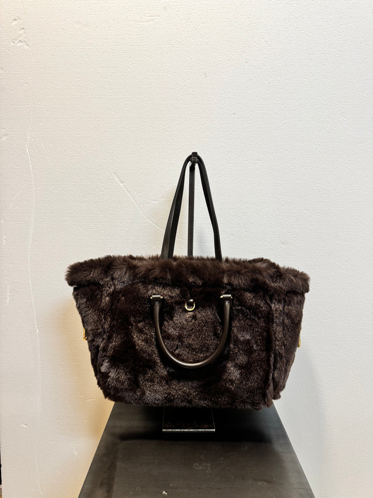 Borsa pelle laminata bronzo reversibile