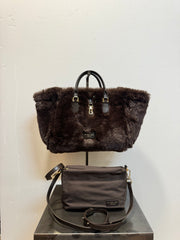 Borsa pelle laminata bronzo reversibile