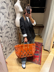 Borsa pelle camoscio reversibile arancio