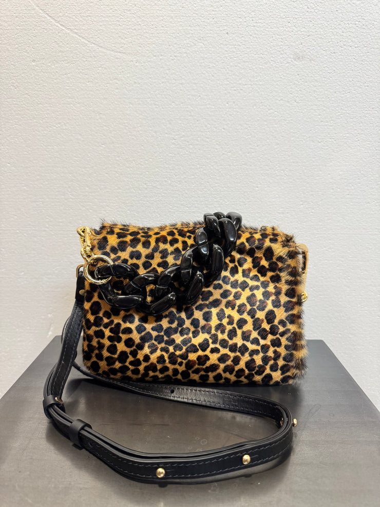 Borsa tracolla pelle cavallino maculato