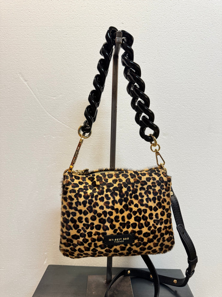 Borsa tracolla pelle cavallino maculato