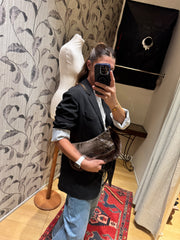 Pochette pelle laminata bronzo
