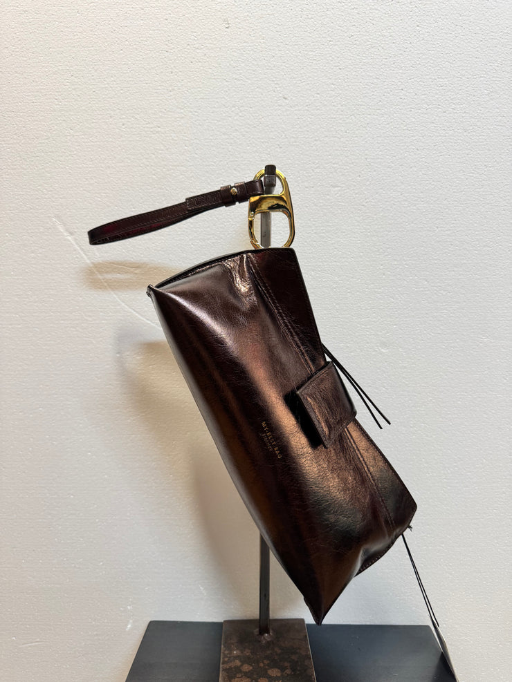 Pochette pelle bronzo