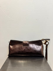 Pochette pelle bronzo