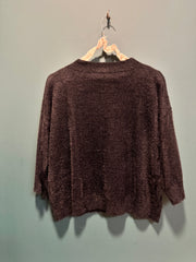 Maglia ciniglia manica 3/4 Nero