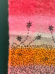 Sciarpa de Siena recycled wool multicolor fantasia 3 hand stitched