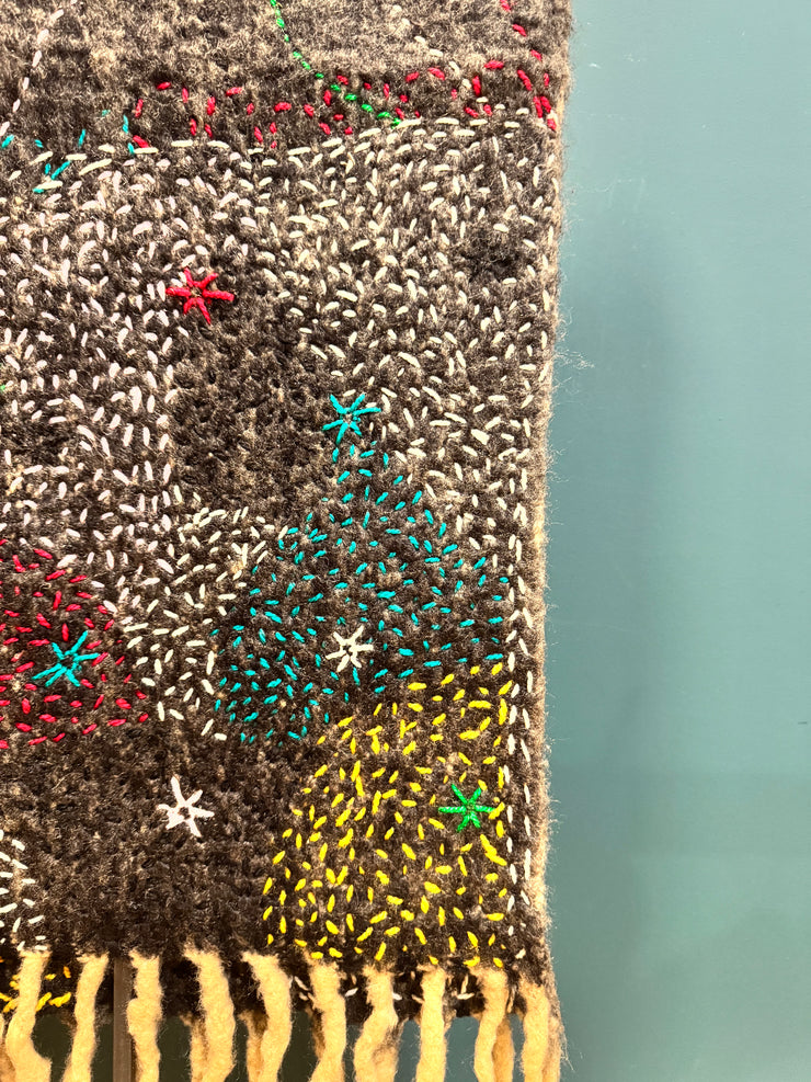 Sciarpa de Siena recycled wool  fantasia 1 hand stitched