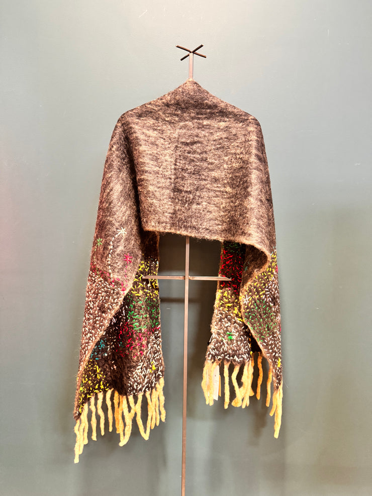 Sciarpa de Siena recycled wool  fantasia 1 hand stitched