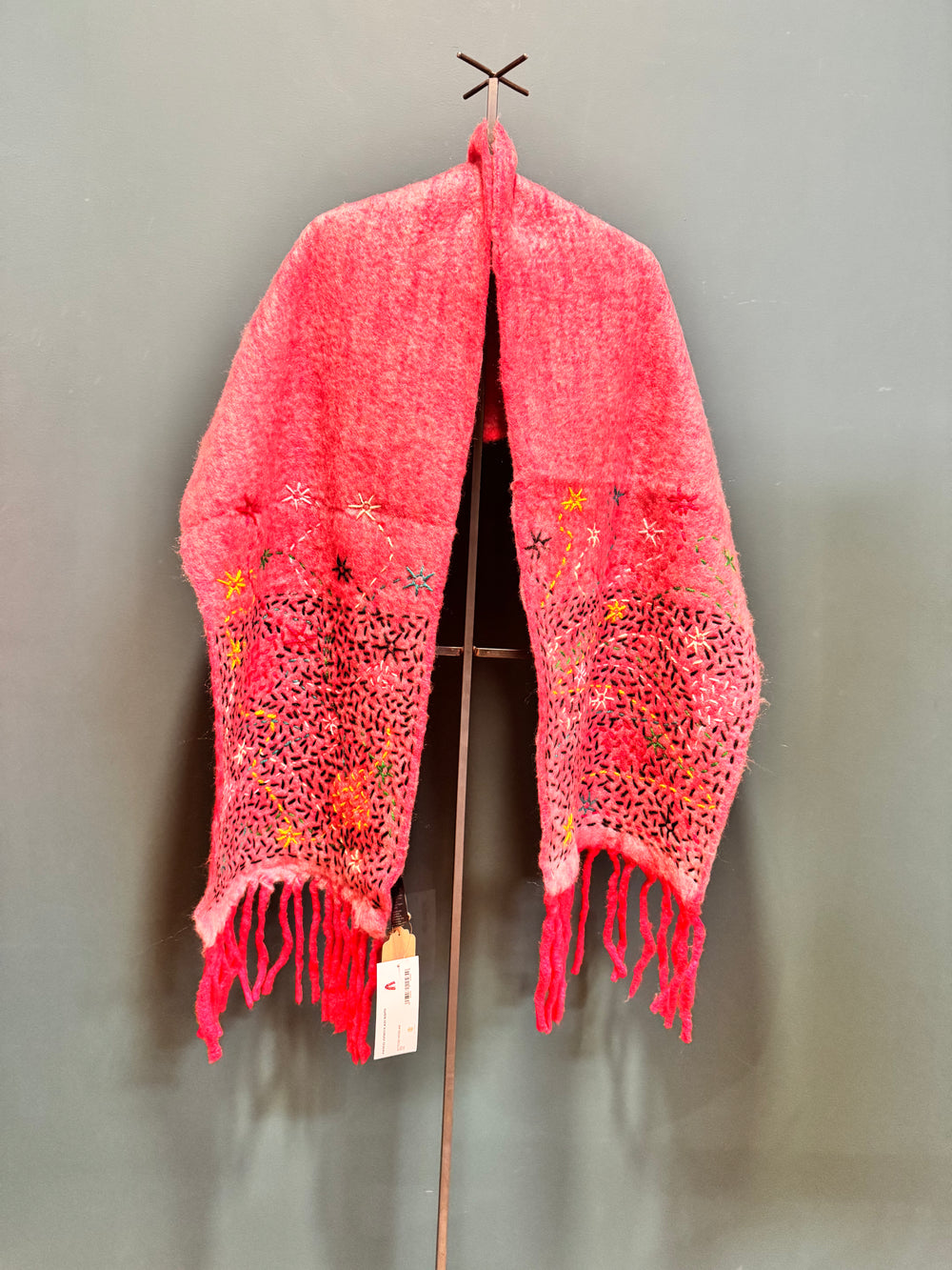 Sciarpa de Siena recycled wool  fantasia 2 hand stitched