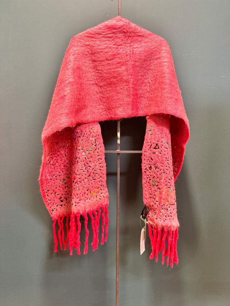 Sciarpa de Siena recycled wool  fantasia 2 hand stitched