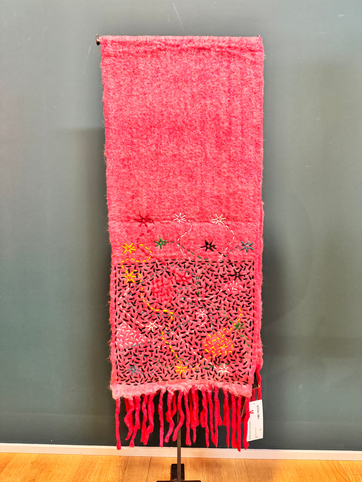Sciarpa de Siena recycled wool  fantasia 2 hand stitched