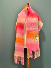 Sciarpa de Siena  recycled wool multicolor hand stitched patch WARM VIBES ONLY