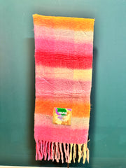 Sciarpa de Siena  recycled wool multicolor hand stitched patch WARM VIBES ONLY