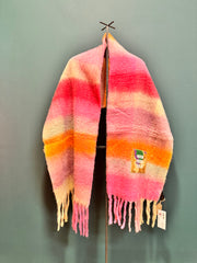 Sciarpa de Siena  recycled wool multicolor hand stitched patch WARM VIBES ONLY
