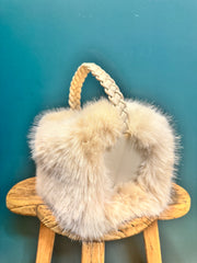 Borsa bauletto Ecopelliccia panna