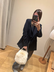 Borsa bauletto Ecopelliccia panna