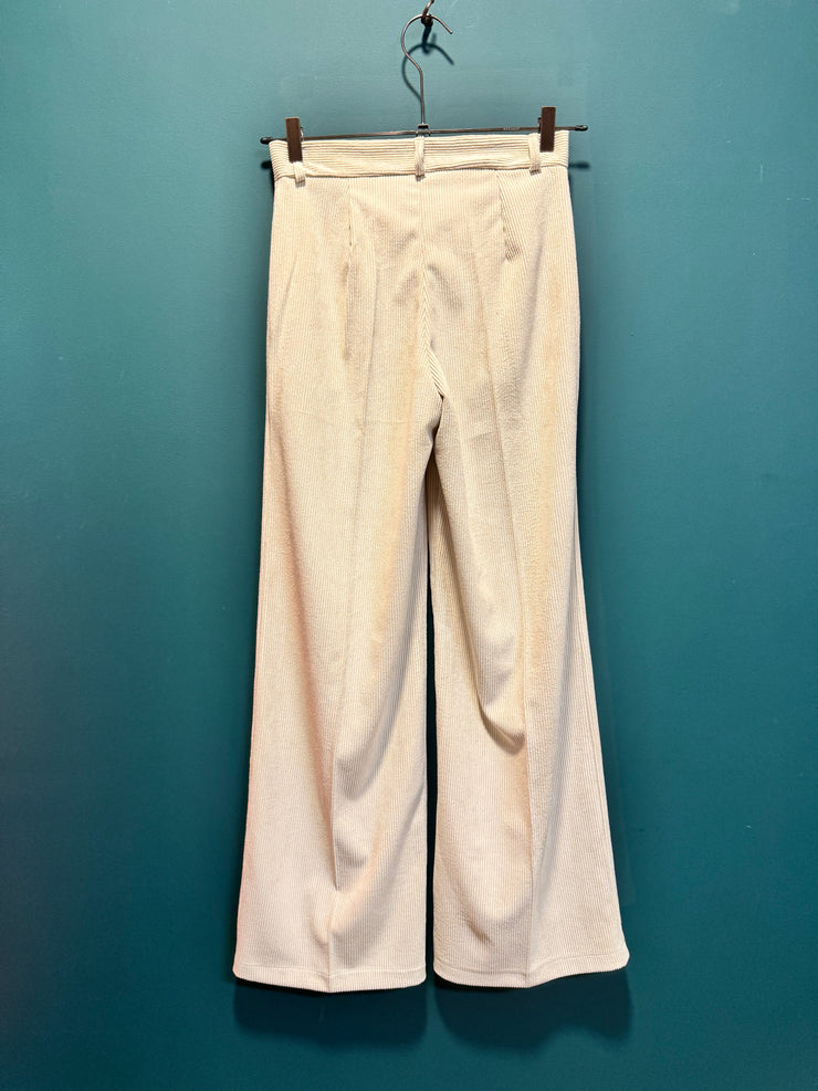 Pantalone velluto 1000 righe panna