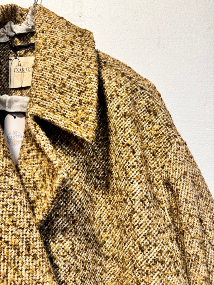 Giacca boucle’ doppiopetto senape