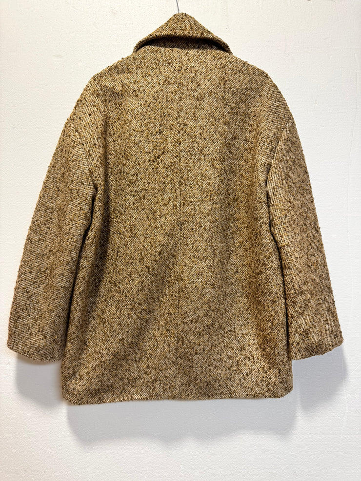 Giacca boucle’ doppiopetto senape