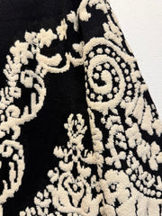 Cardigan maglia nero bouclé panna