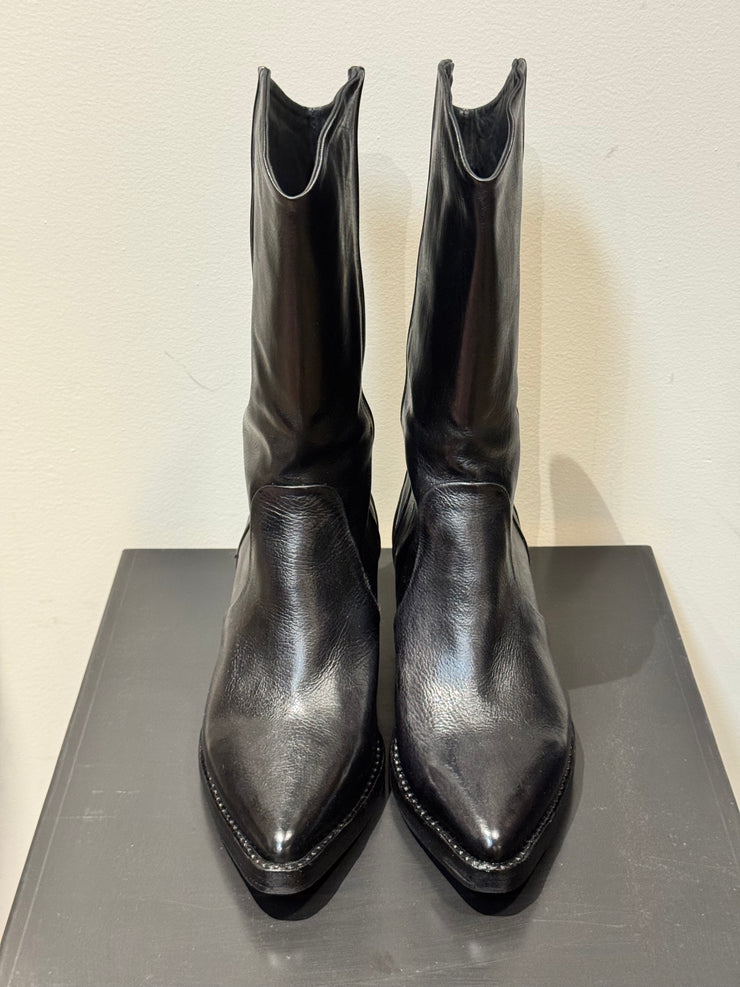 Stivale texano medio pelle nero