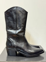 Stivale texano medio pelle nero