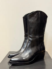 Stivale texano medio pelle nero