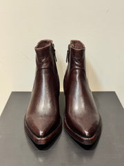 Tronchetto Texano pelle tamponato dark brown