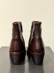 Tronchetto Texano pelle tamponato dark brown