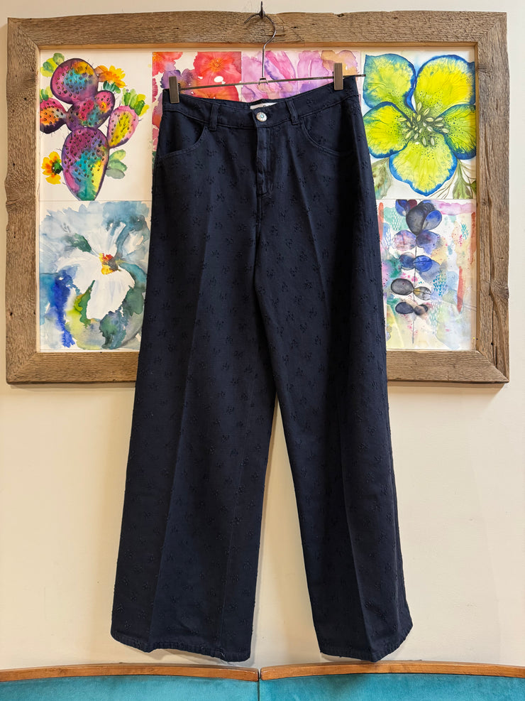 PANTALONE BLU FIVE WIDE LEG JAPAN BULL DOTS