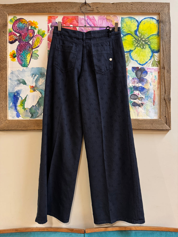 PANTALONE BLU FIVE WIDE LEG JAPAN BULL DOTS