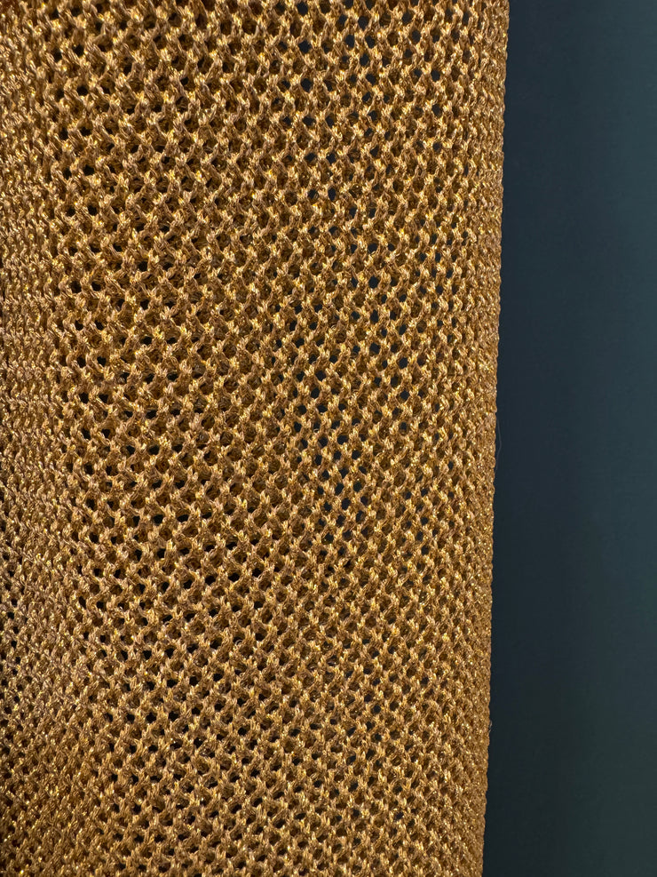 Pantalone maglia lurex oro e rosa