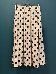 Gonna pois lino cotone