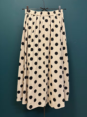 Gonna pois lino cotone