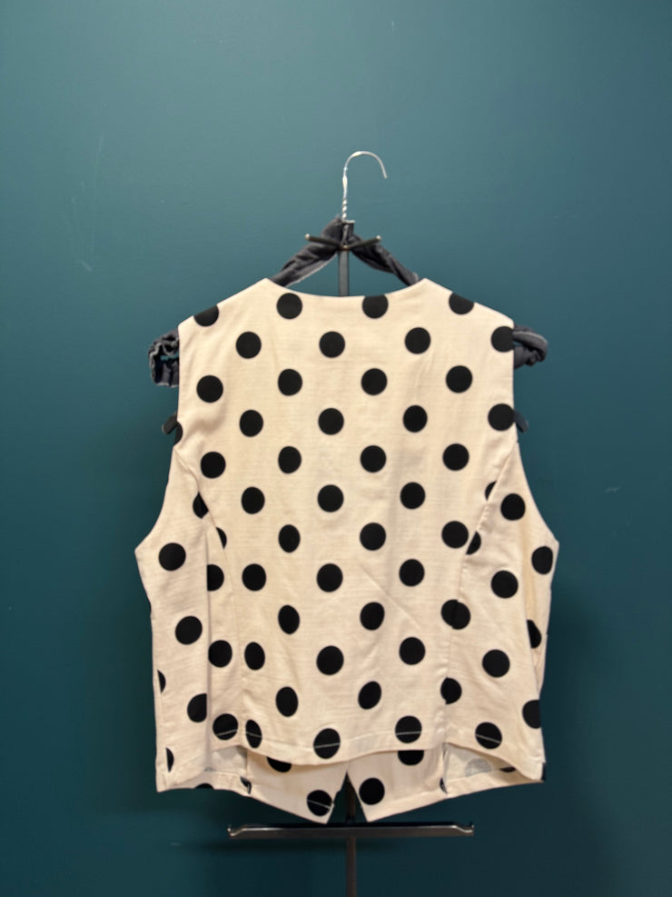 Gilet Lino cotone pois