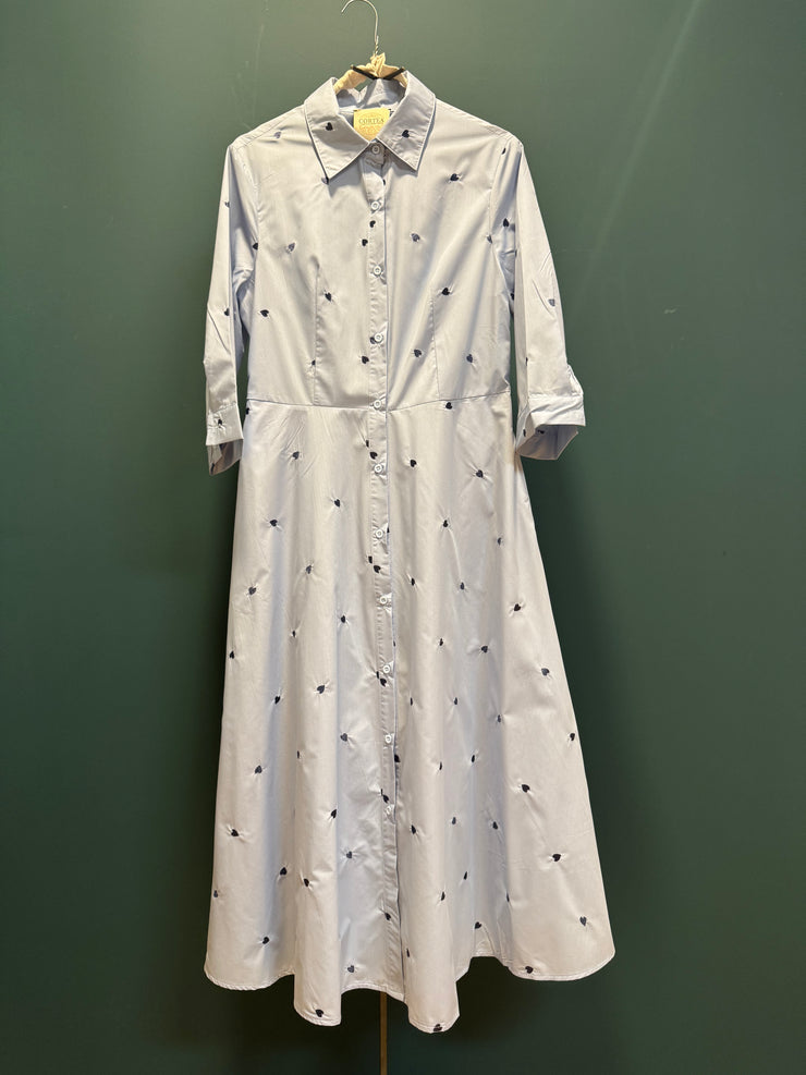 Abito chemisier cuori azzurro