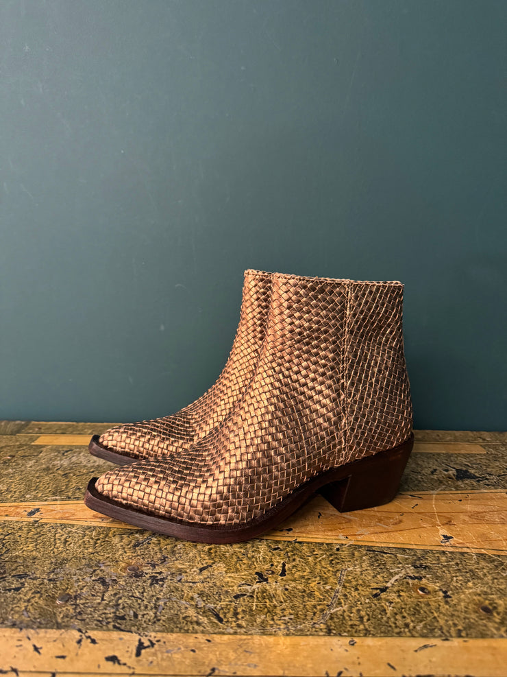 Texano intreccio pelle bronzo