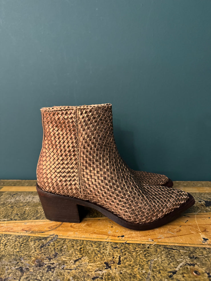 Texano intreccio pelle bronzo